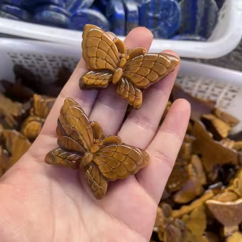 Crystal Butterfly Craft Manufacturer - Wholesale Natural Tiger Eye Stone Feng Shui Polished Quartz for Decorative Healing