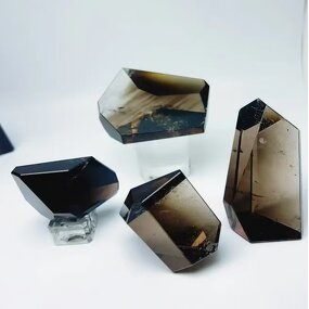Smoky Quartz Free-Form Crystal Crafts Manufacturer - Hand-Cut Polished Natural Polygonal Rhombus Angled Ornament
