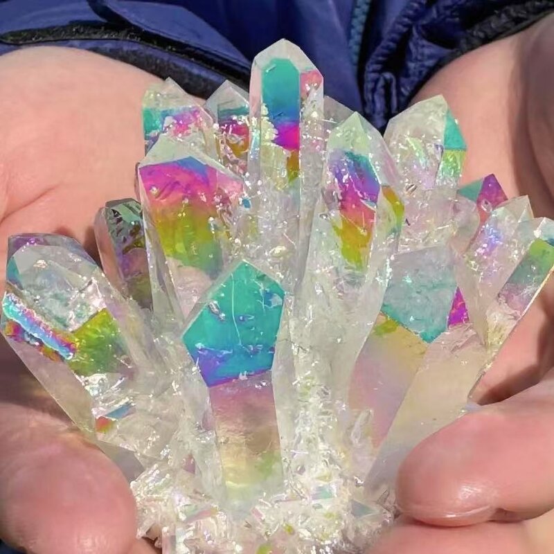 Crystal Angel Ornament Manufacturer - Clear with AB Color Electroplated Raw Stone for Home Desk Decoration