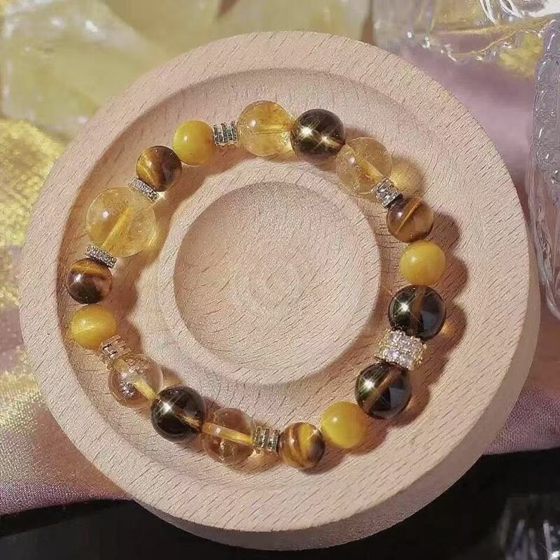 Yellow Tiger's Eye Tea Crystal Bracelet Manufacturer - Natural Tower Gold Design Traditional Crystal Craft