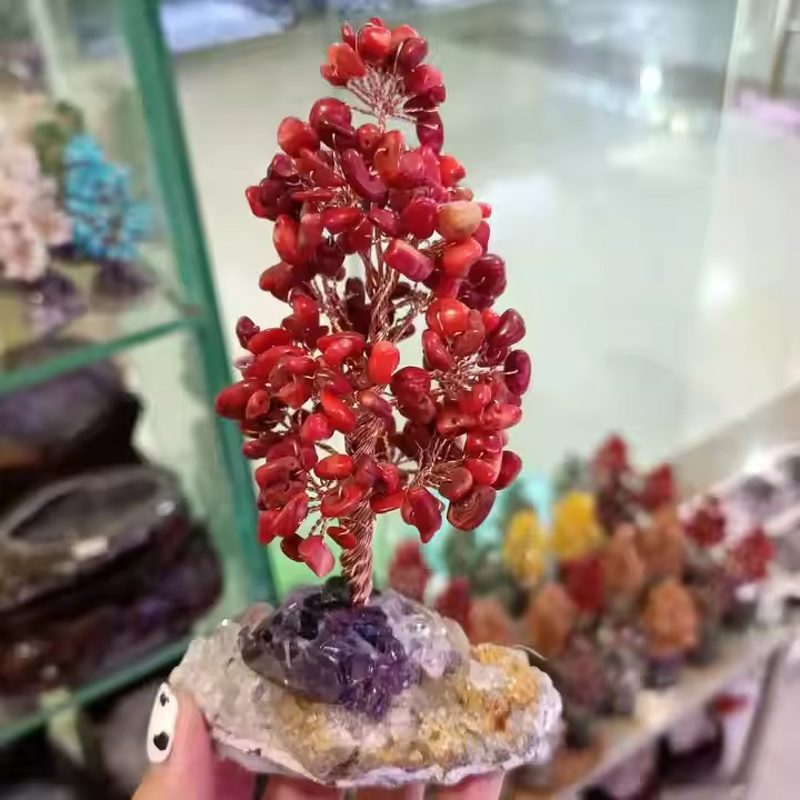Crystal Tree Stand Manufacturer - Hot Selling Natural Polished Raw with Cluster for DIY Home Decoration Wholesale