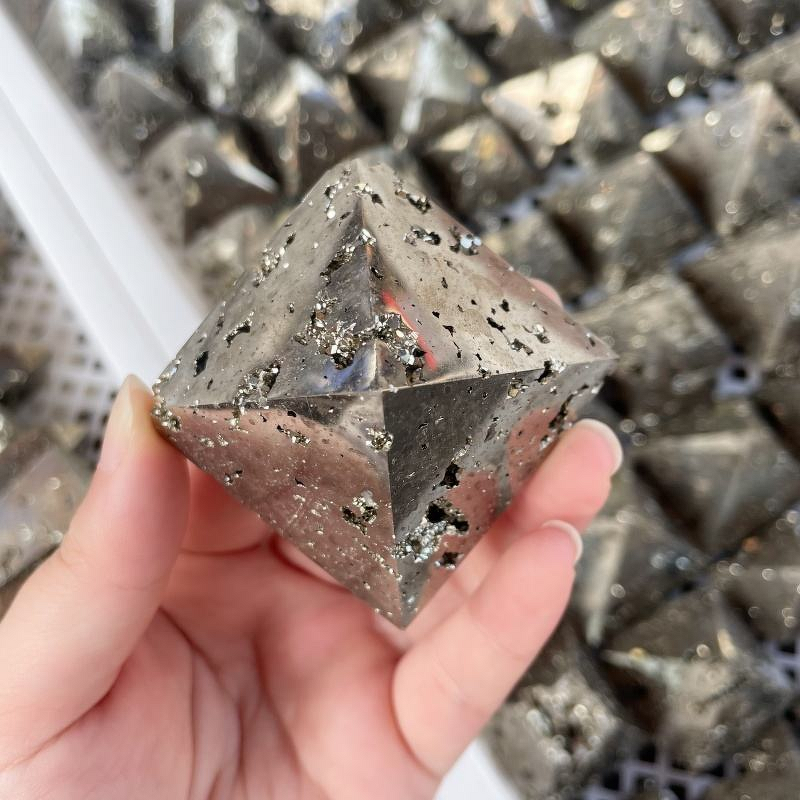 Pyrite Quartz Pyramid Geode Manufacturer - Wholesale Natural Polished Healing Crystal for Feng Shui Decoration Mascot Raw