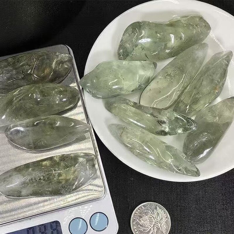 Green Crystal Wand Manufacturer - Natural Polished Chips Large Granules Model for Desktop Home Bedroom Fish Tank Decoration