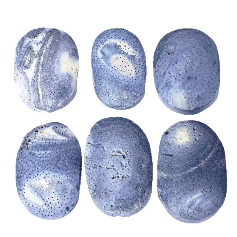 Blue Coral Handheld Hot Compress Stone Manufacturer - Natural Polished Crystal Mineral Specimen Palm Stone