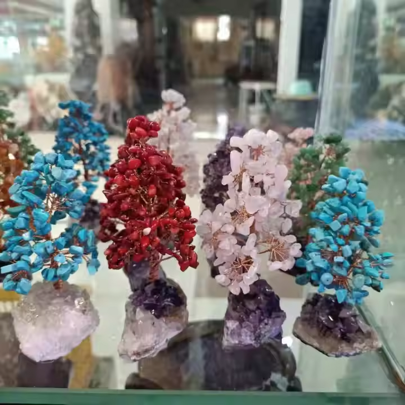 Crystal Tree Stand Manufacturer - Hot Selling Natural Polished Raw with Cluster for DIY Home Decoration Wholesale