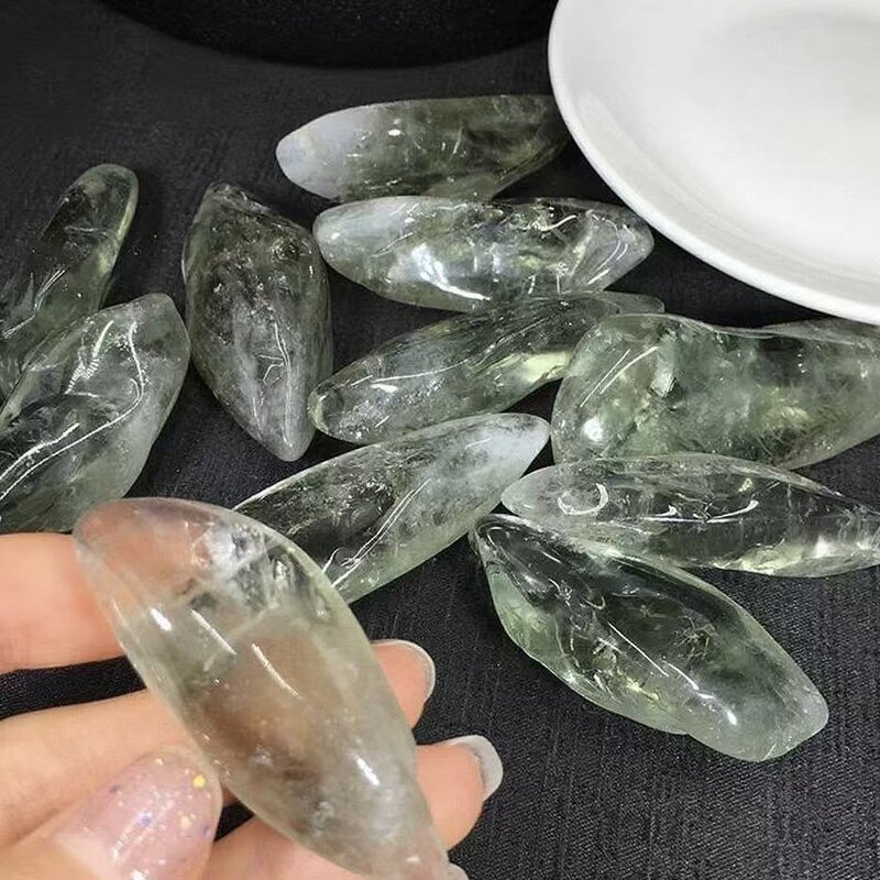 Green Crystal Wand Manufacturer - Natural Polished Chips Large Granules Model for Desktop Home Bedroom Fish Tank Decoration