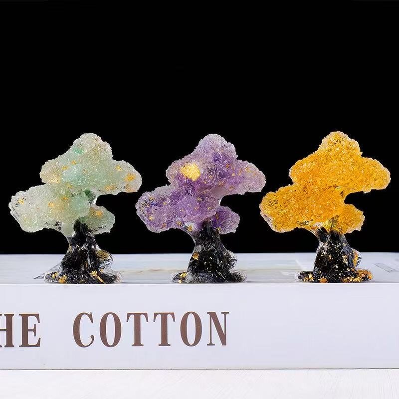 Crystal Resin Pine Ornaments Manufacturer - Wholesale Natural Creative Small Tree Crafts for Home Decor Guest Greeting