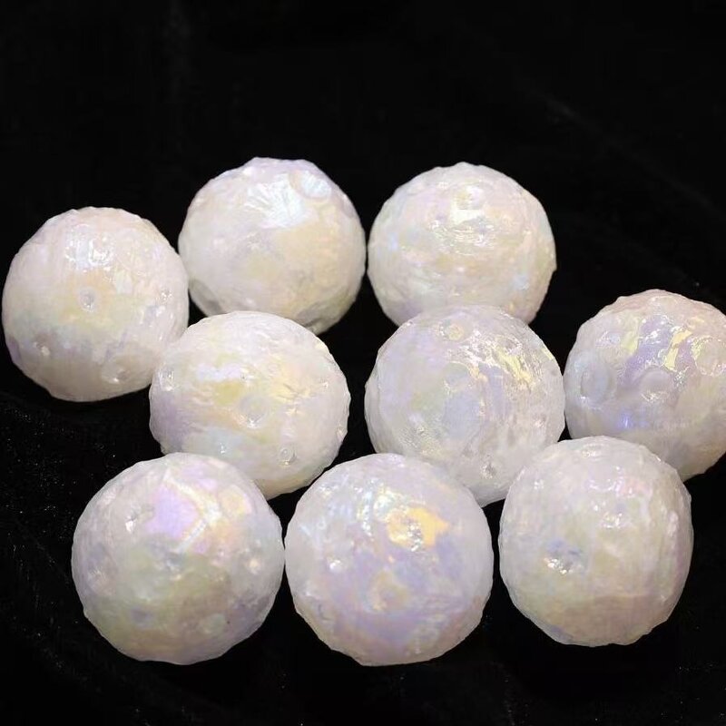 White Feng Shui Crystal Diamond Ball Manufacturer - Natural Raw Stone Mineral Polished Crystal Craft Electroplated