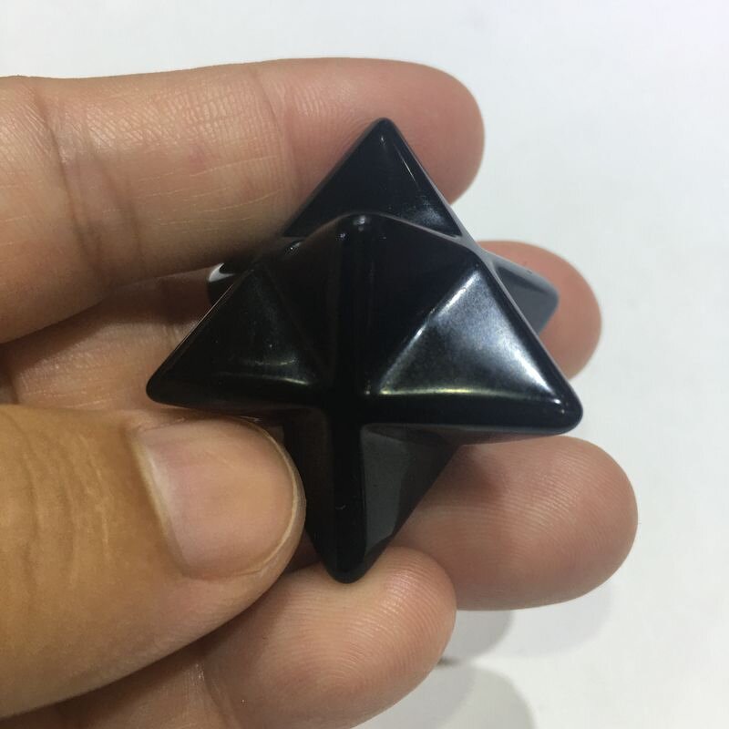 Obsidian Lucky Star Crystal Pyramid Manufacturer - Natural Quartz Points Polyhedron Merkaba Star for Decoration