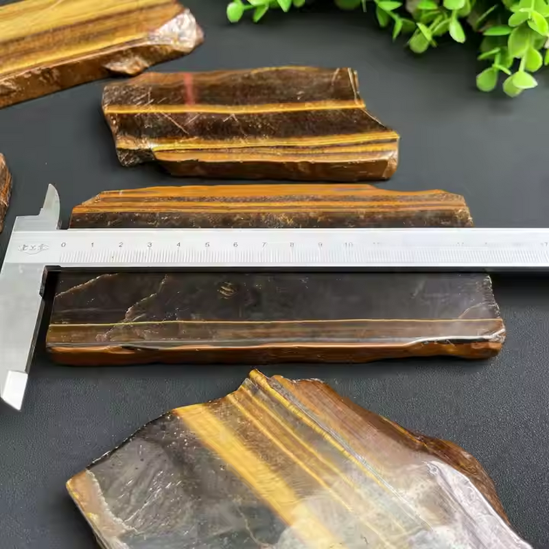 Quartz Crystal Slab Manufacturer - Natural and Yellow Tiger Eye Precious Mineral for Business Gifts Model
