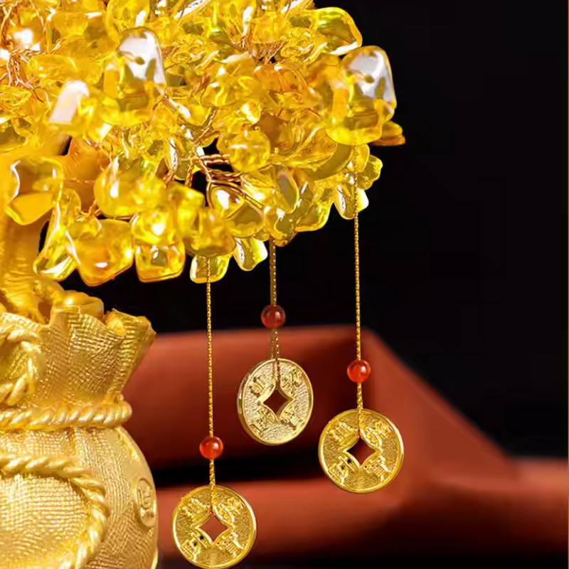 Lucky Tree Crystal Decoration Manufacturer - Factory Wholesale Crafts Hot Selling Citrine Polished Raw Rough Souvenir Mascot