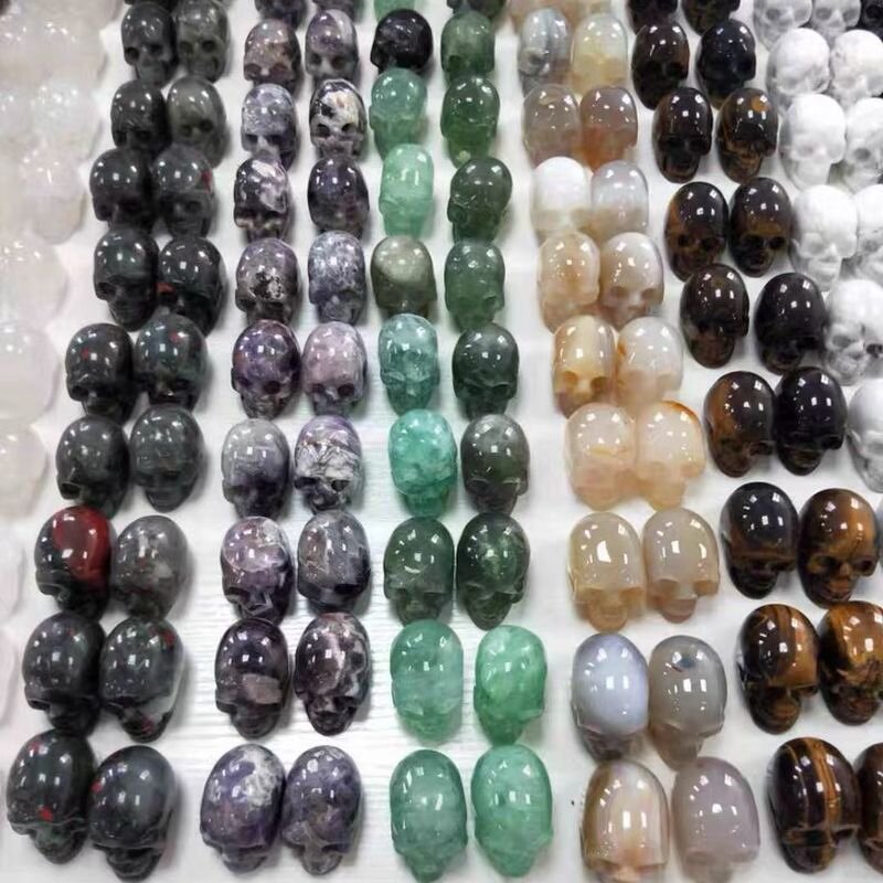 Red Obsidian Crystal Skulls Manufacturer - Wholesale Hand Carved Healing Crystals Jade Stone for Fengshui