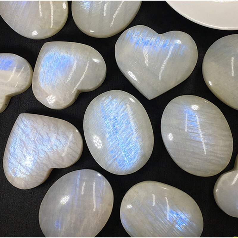 Moon Stone Ornaments Manufacturer - Hot Sale Natural Crystal Blue Flash Good Flash