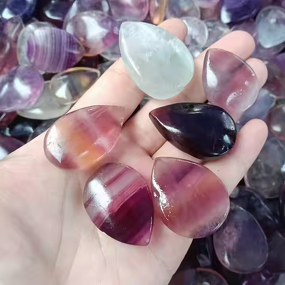 Rainbow Fluorite Healing Crystal Craft Manufacturer - Wholesale High Quality Polished Quartz Drop for Feng Shui Home Decoration