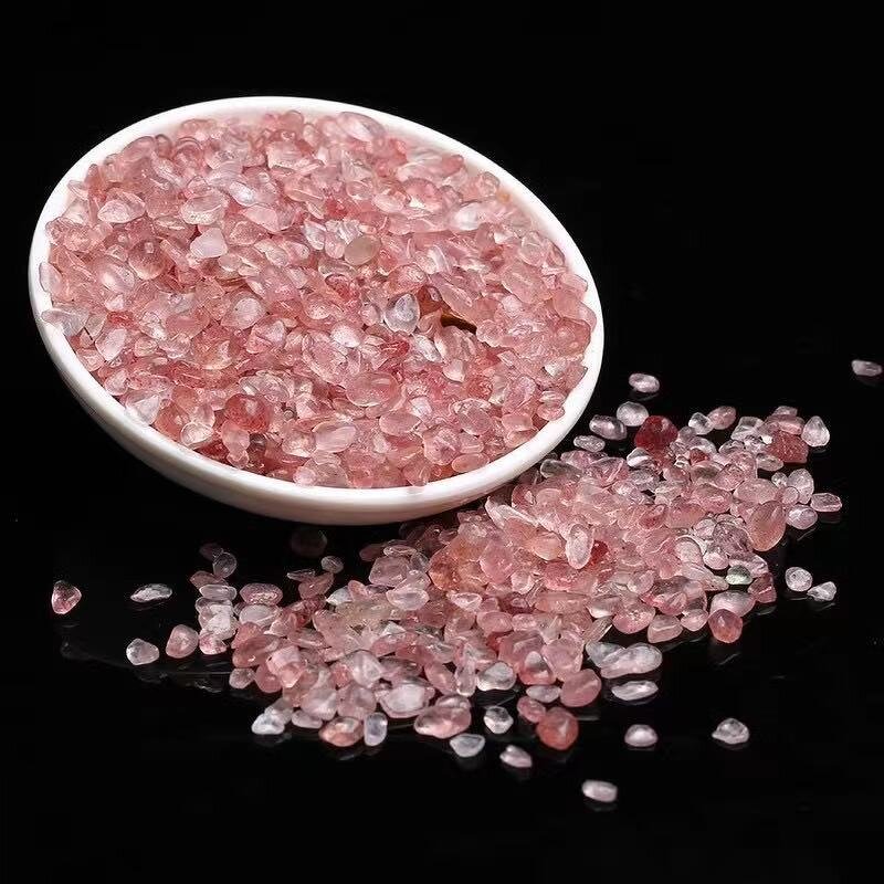 Red Strawberry Quartz Gravel Manufacturer - Wholesale Natural Demagnetization Purification for Fish Tank Potted Plant Decoration