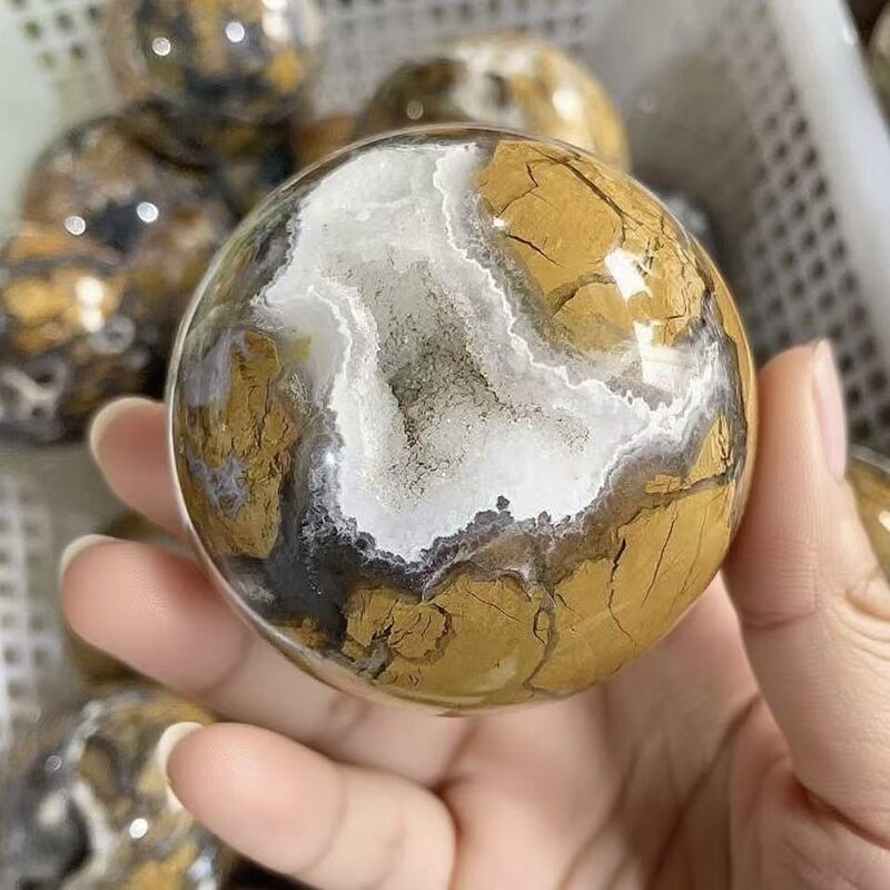 Agate Druzy Sphere Manufacturer - Wholesale High Quality Natural Healing Carving Gemstone for Home Decoration Beautiful Gift