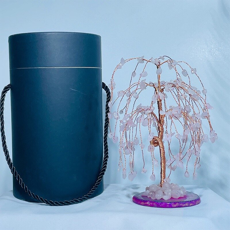 Weeping Willow Money Tree Manufacturer - Three-Layer Decorative Crystal Agate Base Home Office Desktop Wishing Old Product