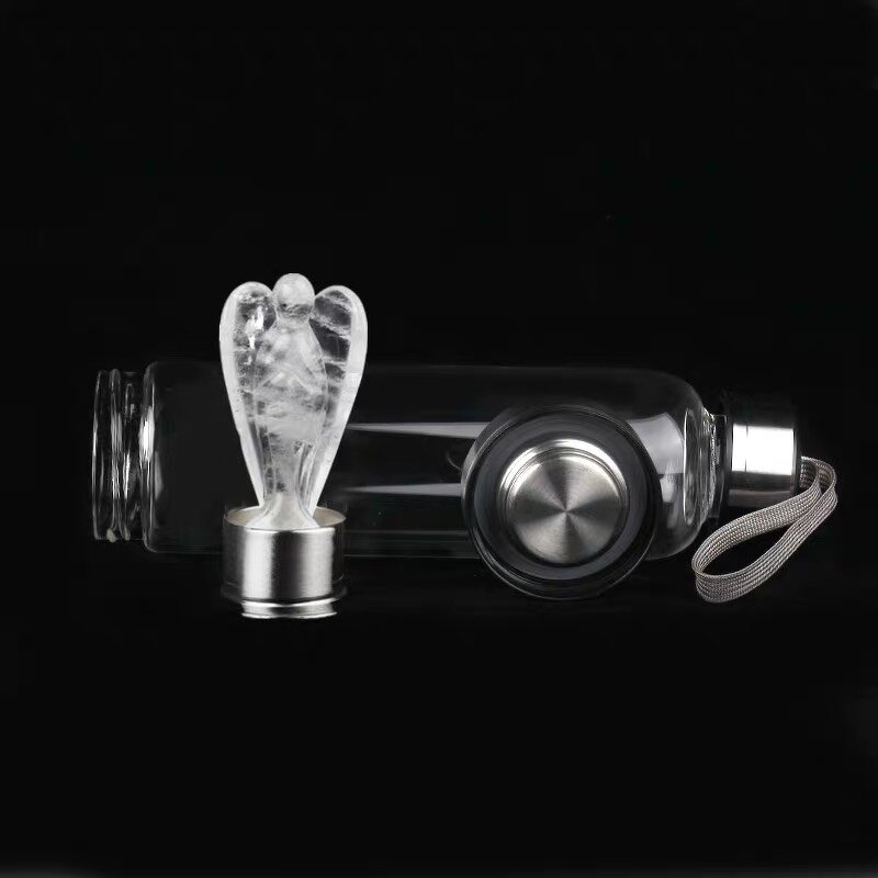 Quartz Gemstone Energy Water Bottle Manufacturer - Wholesale Natural Borosilicate Angel