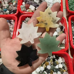 Crystal Hand Carved Healing Craft Manufacturer - Natural Model Mixed Maple Leaves for Home Decoration Gift Factory Direct