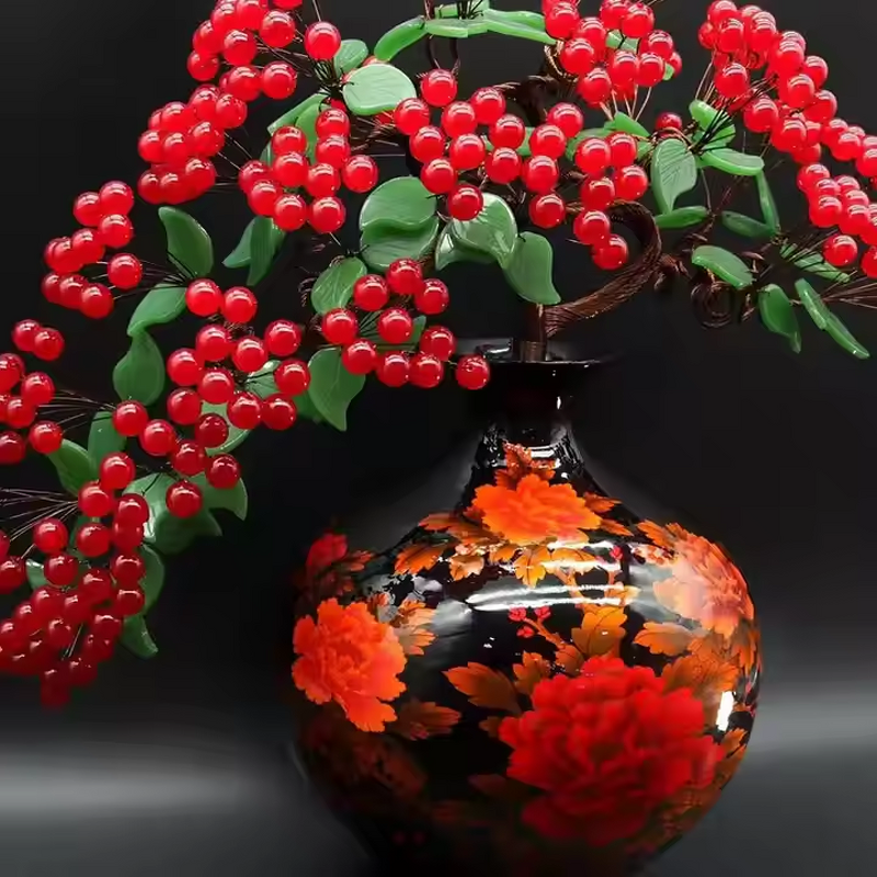Carnelian Money Tree Manufacturer - Wholesale Natural High Quality Lucky Tree Ceramic Basin Feng Shui Flower Theme
