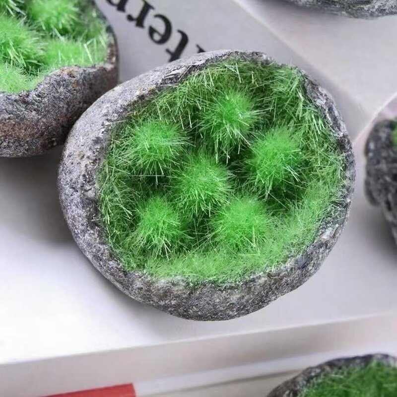 Green Rutilated Quartz Fluffy Needle-Ball Manufacturer - Crystal Geode Creative Desktop Decoration