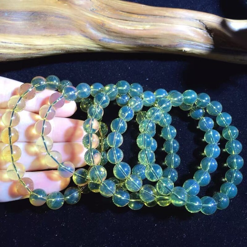 Blue Amber Crystal Ornament Manufacturer - 2A Grade Mexican 9mm Excellent Blue Hue with Volcanic Ash Handmade