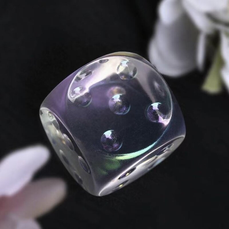 White Smelted Crystal Dice Ornament Manufacturer - Natural Electroplated Decorative Craft for Study Living Room