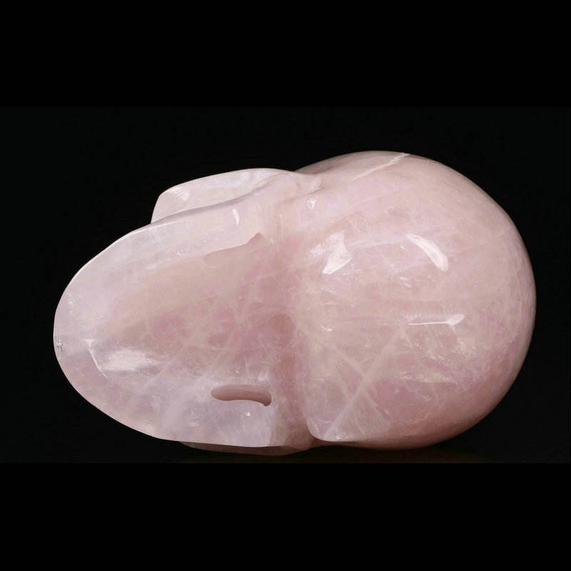 Rose Quartz Crystal Stone Skulls Manufacturer - Wholesale Hand Carved 3 Inches Natural Pink