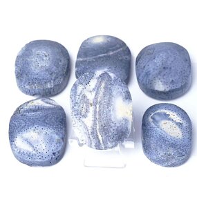 Blue Coral Handheld Hot Compress Stone Manufacturer - Natural Polished Crystal Mineral Specimen Palm Stone