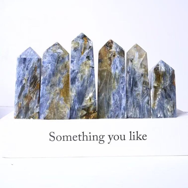 Kyanite Square Column Manufacturer - Natural Crystal Fashionable Home Office Desktop Decorative Hand Carved Business Gift