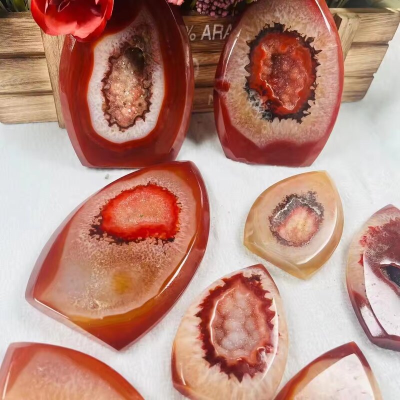 Carnelian Cluster Ornament Manufacturer - Europe Hot Sale Natural Sardonyx Geode for Home Decoration