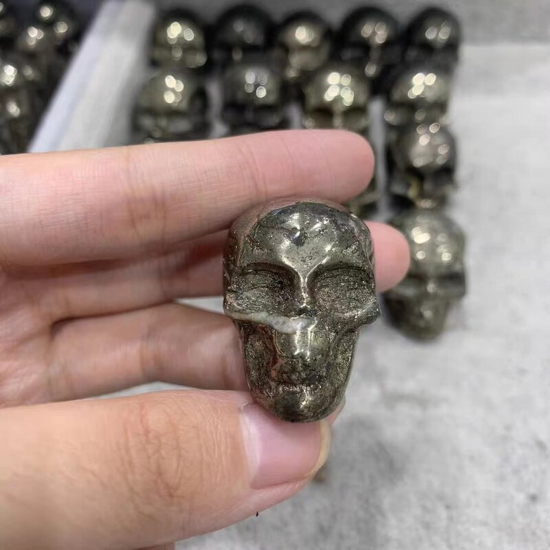 Quartz Crystal Mini Carved Skulls Manufacturer - Hot Sale Small Iron Pyrite for Gift