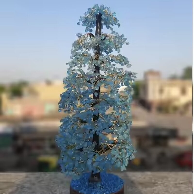 Turquoise Color Crystal Tree Manufacturer - Natural Polished Mascot Theme Wholesale Beautiful Gift