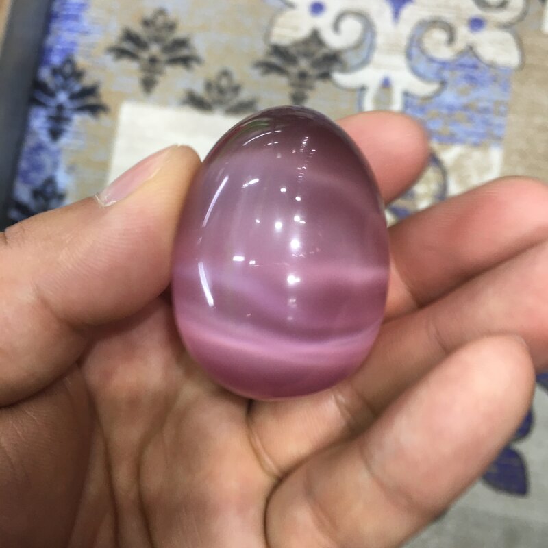 Sky Pink Cat's Eye Stone Egg Manufacturer - Wholesale Shaped Specimen Gemstone Crystal Massage Yoni Egg