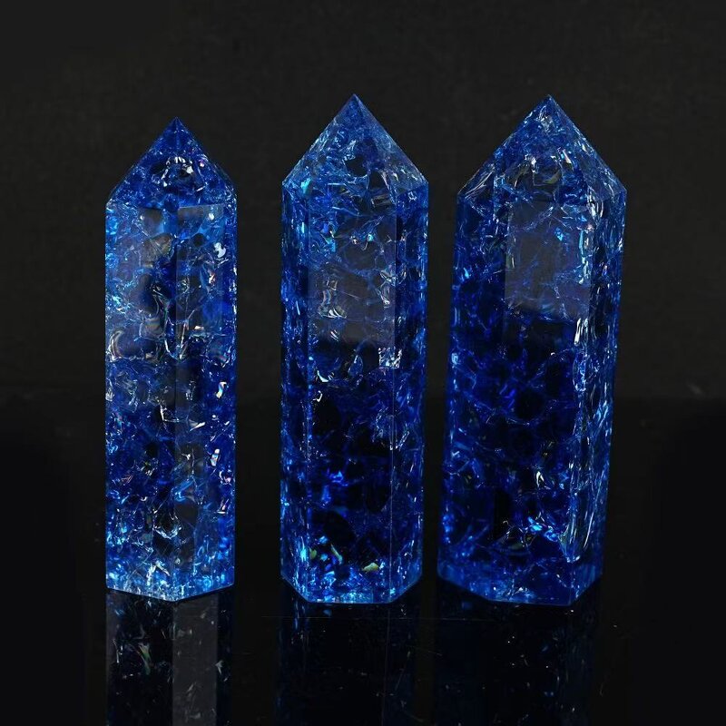 Blue Crackle Quartz Hexagonal Prism Manufacturer - Natural Crystal Raw Stone for Home Office Decoration Gift