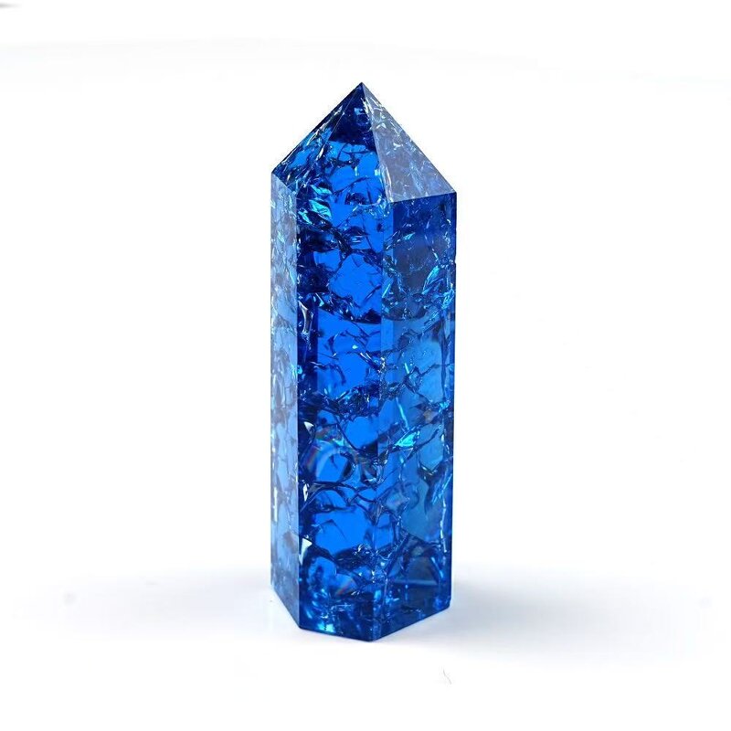 Blue Crackle Quartz Hexagonal Prism Manufacturer - Natural Crystal Raw Stone for Home Office Decoration Gift