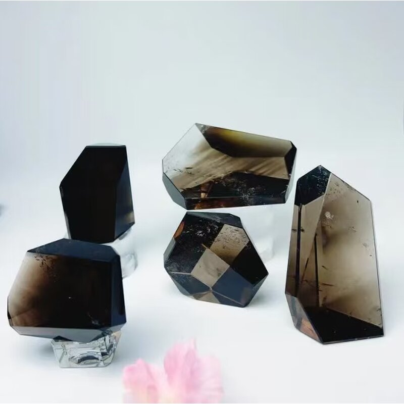 Smoky Quartz Free-Form Crystal Crafts Manufacturer - Hand-Cut Polished Natural Polygonal Rhombus Angled Ornament