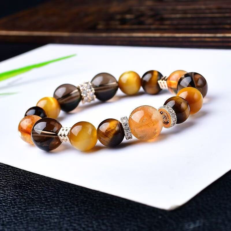 Yellow Tiger's Eye Tea Crystal Bracelet Manufacturer - Natural Tower Gold Design Traditional Crystal Craft