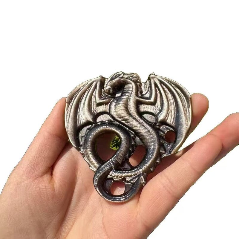 Silver Obsidian Carved Flying Dragon Ornaments Manufacturer - Natural Polished From Raw Stone