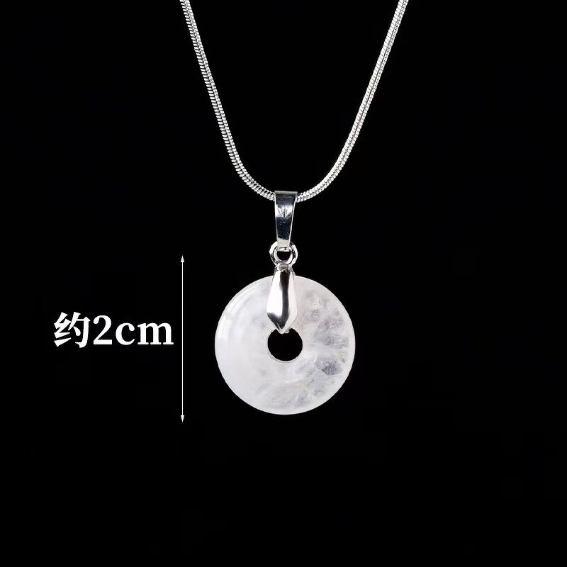 Crystal Ring Pendant Manufacturer - Polished Natural Peace Button Amethyst Aventurine Raw Necklaces Accessories
