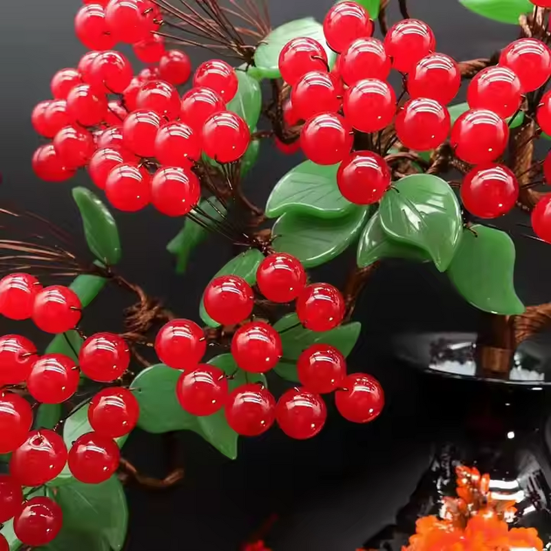 Carnelian Money Tree Manufacturer - Wholesale Natural High Quality Lucky Tree Ceramic Basin Feng Shui Flower Theme