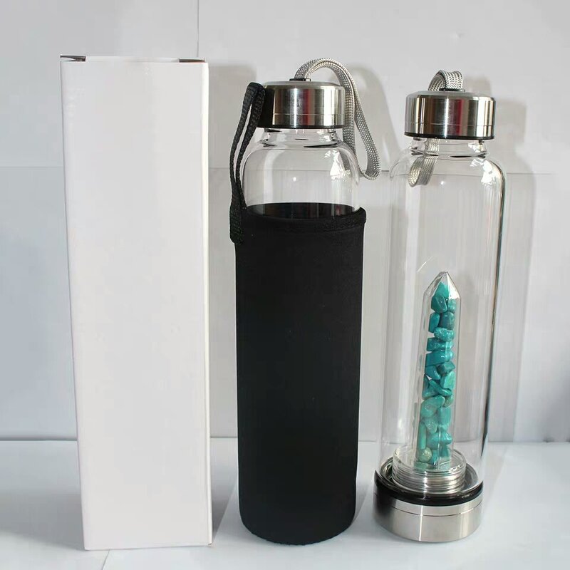 Yellow Tiger Eye Stone Crystal Water Bottle Manufacturer - Natural Point Healing Wand Quartz Glass