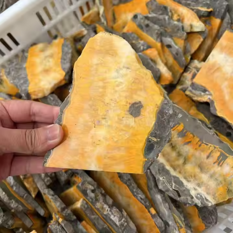 Bumble Bee Jasper Slab Manufacturer - Wholesale Natural Crystal Quartz Slice for Healing Engraved Home Decoration