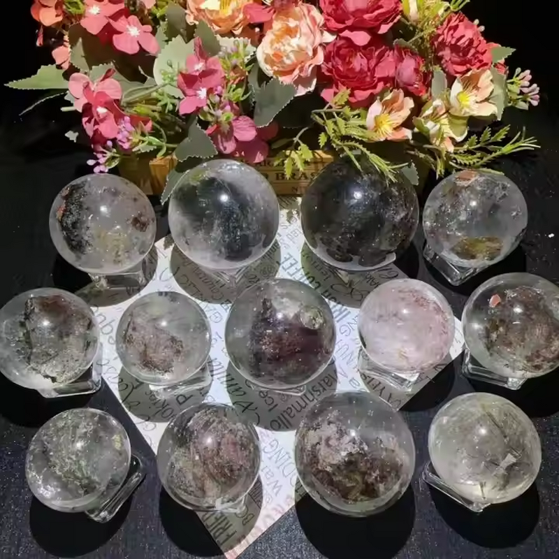 Phantom Crystal Balls Manufacturer - Wholesale High Quality Natural Garden Quartz Spheres for Home Decoration Healing