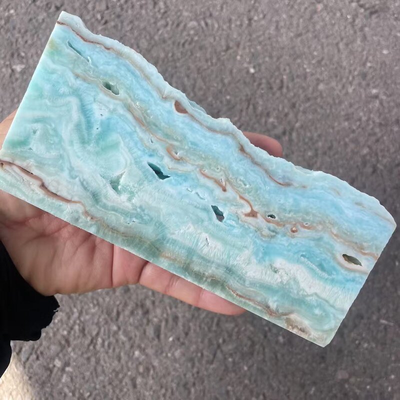 Blue Hemimorphite Slab Manufacturer - Wholesale High Quality Reiki Crystal Slice for Fengshui Stone Decoration