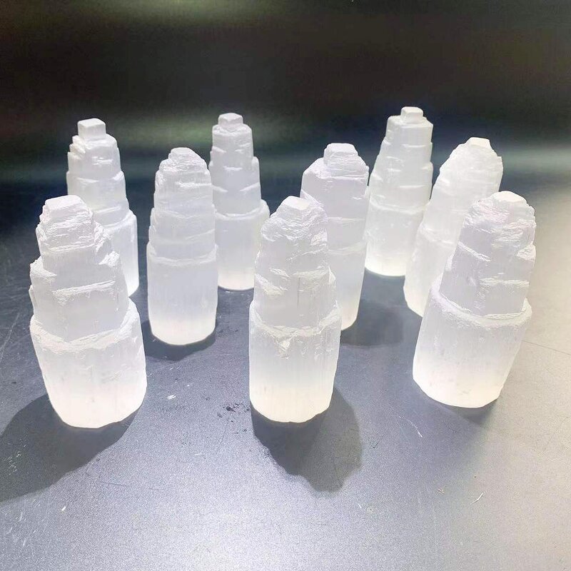 Crystal Tower Lamp Manufacturer - Wholesale Natural Healing Selenite Tower Carvings for Collection
