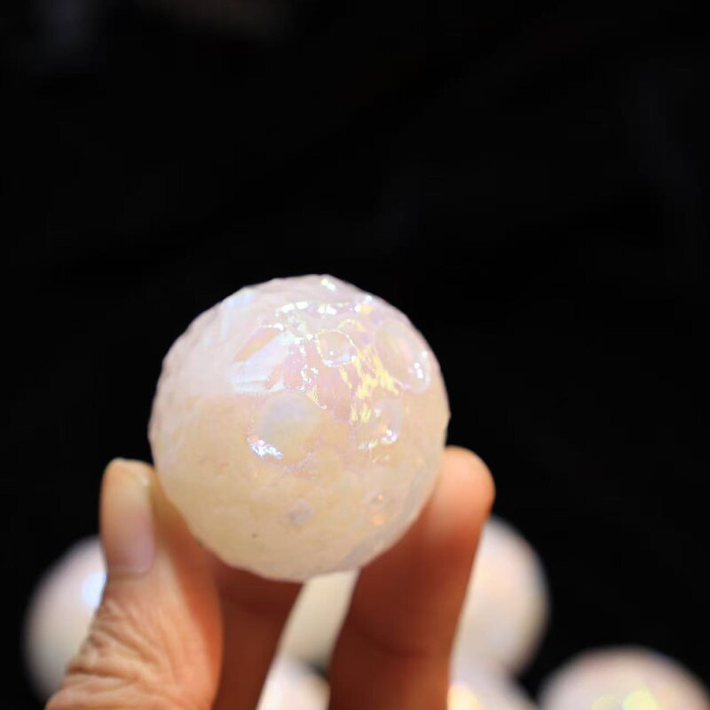 White Feng Shui Crystal Diamond Ball Manufacturer - Natural Raw Stone Mineral Polished Crystal Craft Electroplated