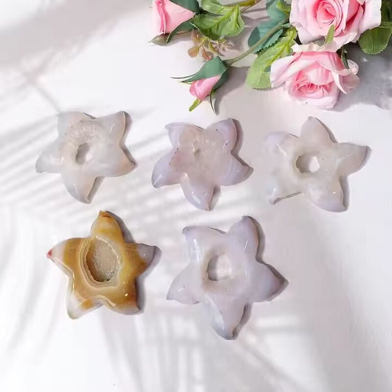Agate Geode Starfish Carvings Manufacturer - Natural Crystal Handicrafts From Raw Unique