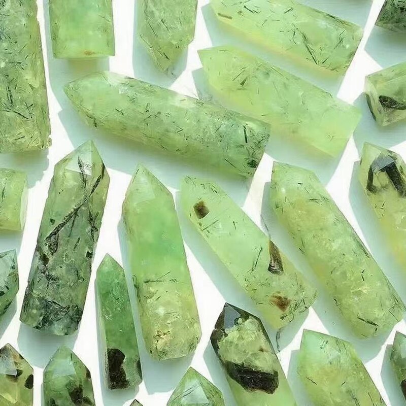Prehnite Single-Terminated Crystal Prism Manufacturer - Natural Raw Polished Hexagonal for Home Decoration Feng Shui Souvenir