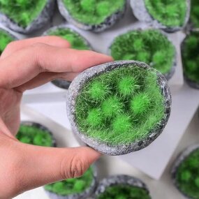 Green Rutilated Quartz Fluffy Needle-Ball Manufacturer - Crystal Geode Creative Desktop Decoration